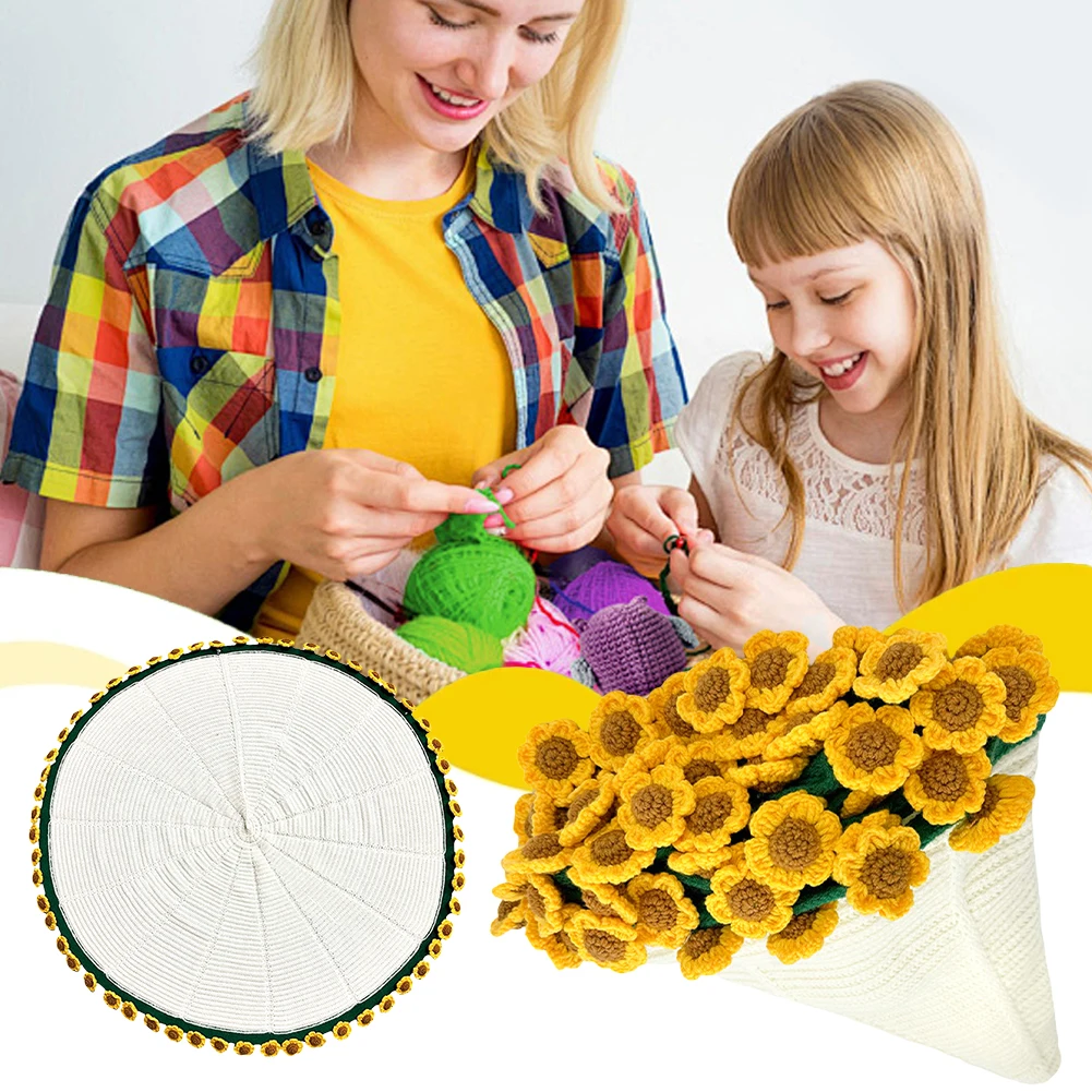 

Flower Bouquet Blankets Reusable Hand Knitted Rose Blanket Soft Knitting Throw Blankets for Sofa Throw Nursery Blanket Mattress