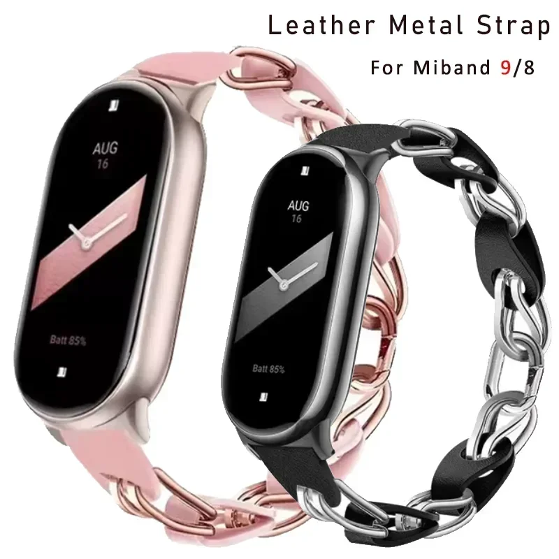 Original Stainless Steel Strap for Xiaomi Mi Band 9 Fashion Style Metal Bracelet for Miband 8 NFC Quick Release Replacement Band