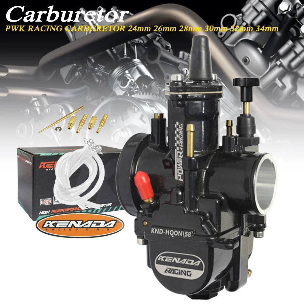 KENADA RACING PWK Racing Carburetor With Power Jet 24-34mm For 50-350cc 2/4 Stroke Motocross Dirt Pit Bike ATV Scooter