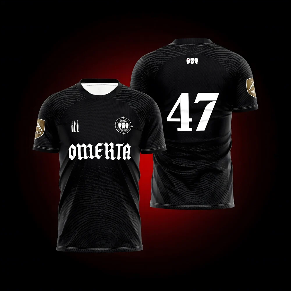 2025 New OMERTA Boxing Fans Summer 47 T Shirt 3d Print Men's Outdoor Sportswear Kids Adults Football Soccer Black White Jersey