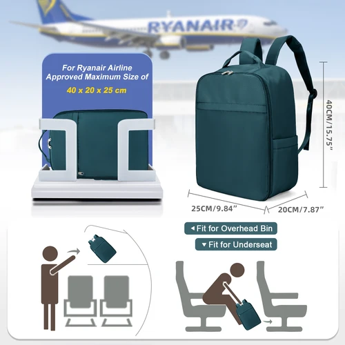 Imagen 2 del producto Mochila de cabina 40x20x25 Ryanair, mochila de viaje impermeable para acampar y senderismo al aire libre para mujeres y hombres, mochila para ordenador portátil de gran capacidad