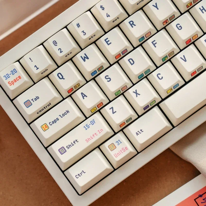 

116Key ASCII Table Keycaps Custom Cherry Profile PBT Keycap Side Carving Artisan Point KeyCap for 65%75%80% for Crush80 Keyboard