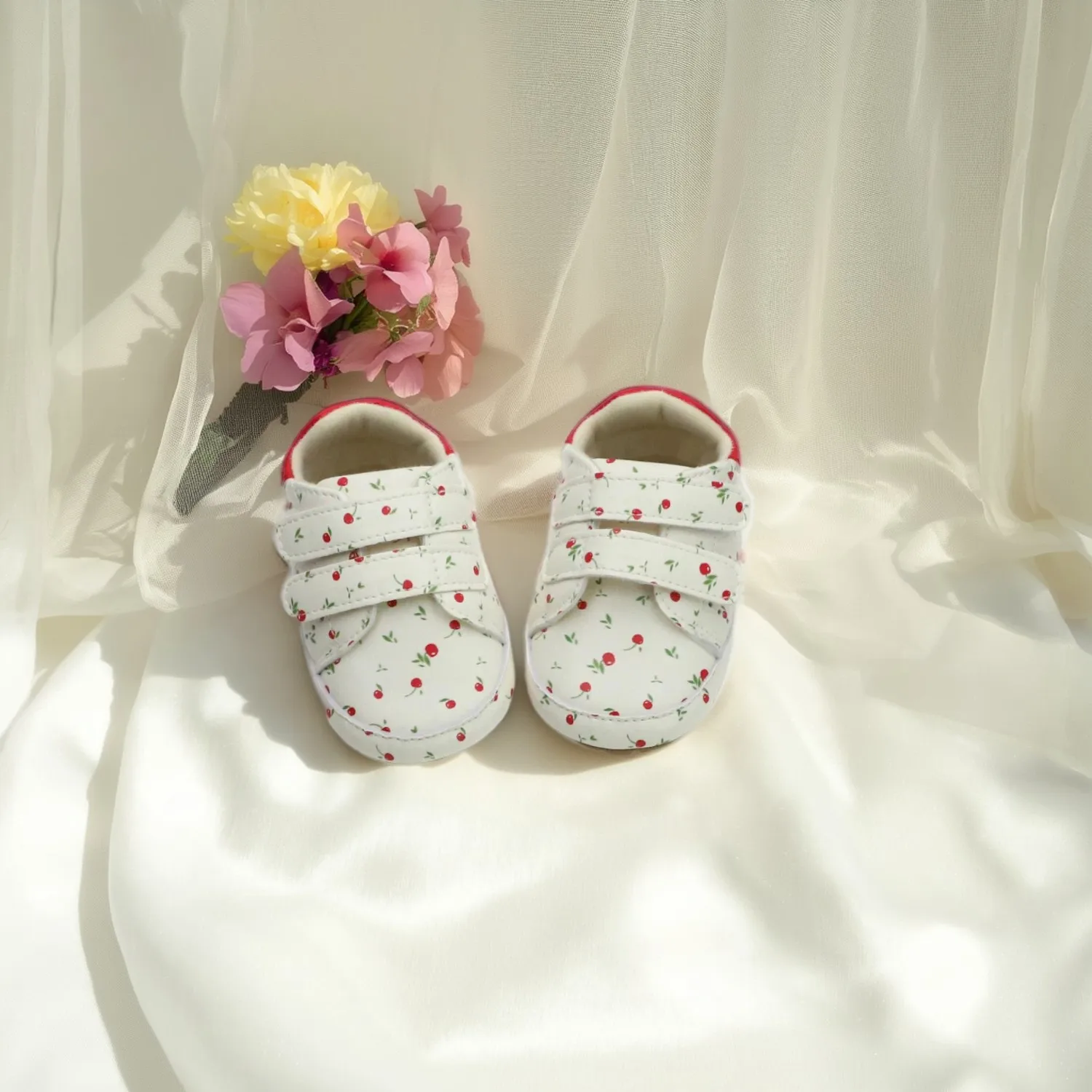 

RABEISIR women's baby sports shoes baby walking shoes white shoes 0-6-12-18 months sweet and cute soft sole comfortable