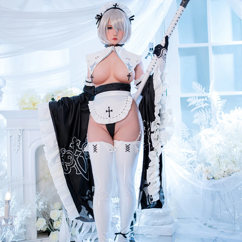 

Nier Automata Cosplay Costume black wedding dress Yorha 2B Snow Sexy Outfit Games Suit Women Girls Halloween Party Fancy Dress