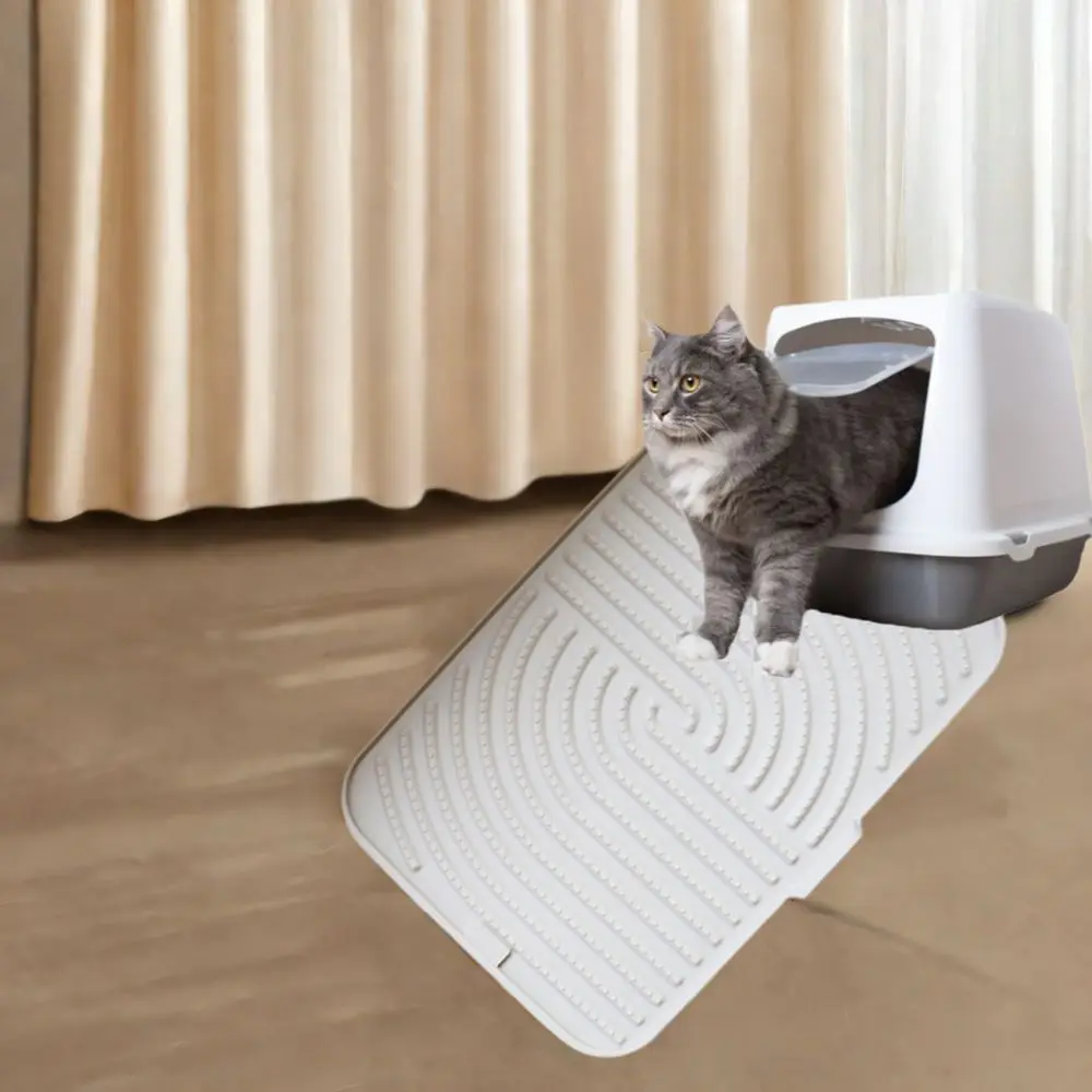 Durable Silicone Cat Litter Pad Anti-Spread Soft Cat Scratch Pad Foldable Easy To Clean Pet Cleaning Mat for Home