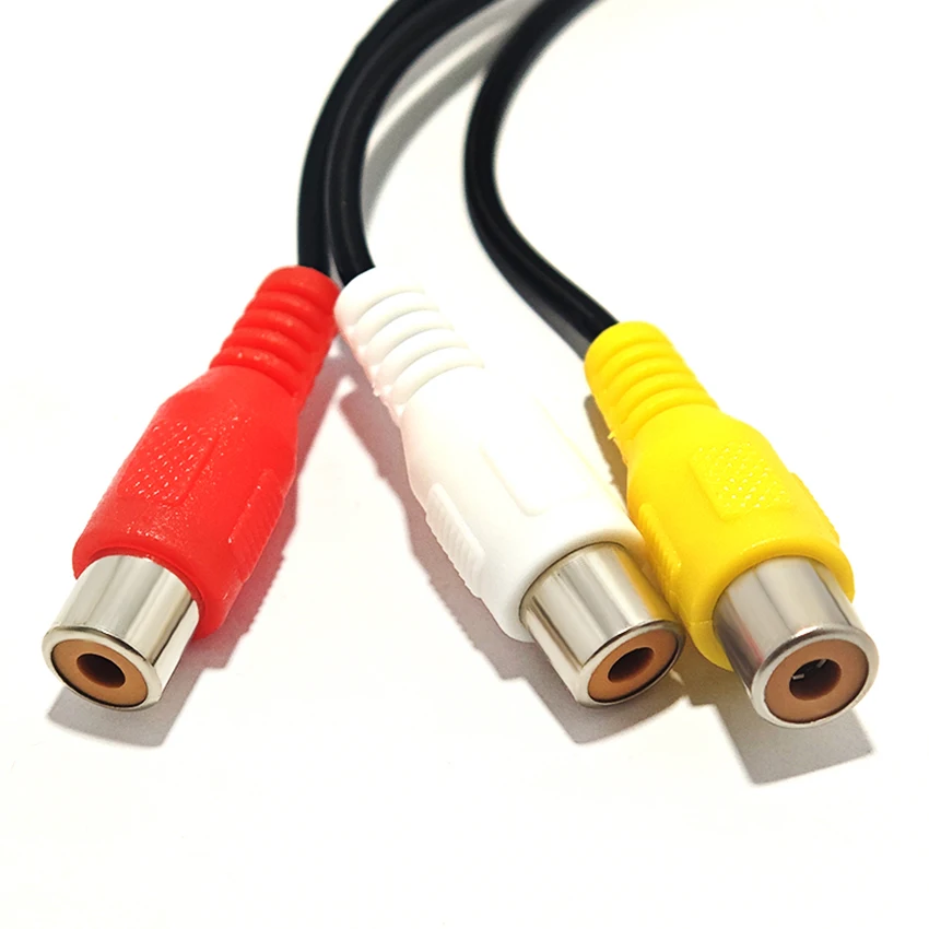 3.5mm 4-Pole Male To 3RCA Female Jack Cable Video Component AV Adapter Cable For AV Video and Audio TV Red White And Yellow Head