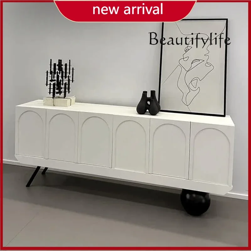 خزانة جانبية مصممة، طراز حديث، زخرفة طاولة ذات نهاية شريطية طويلة، إحساس عالي وأزياء #2