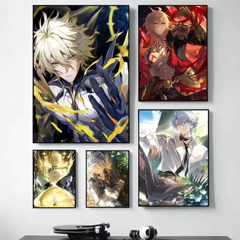 Phainon Honkai S-Star Rail Painting Calligraphy Self Adhesive Wall Art Waterproof Print For Bedroom Hallway Home Decor