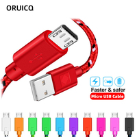 Micro USB Cable 1m 2m 3m Nylon Braided  Data Sync USB Charger Cable For Samsung Huawei Xiaomi HTC Android Phone USB Micro Cables