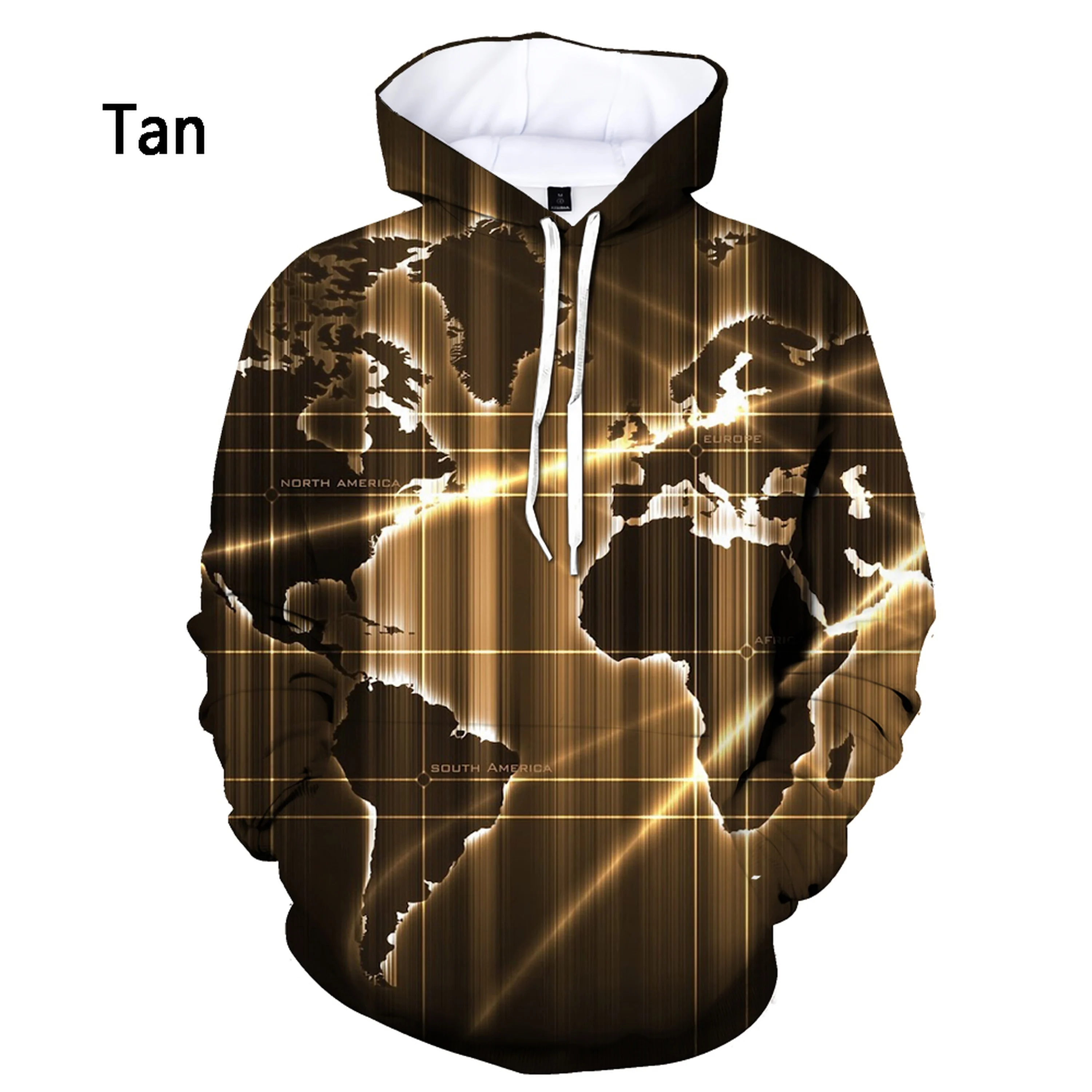 Men/women Fashion World Map 3d Printed Hoodie Funny Pullover Casual Sweatshirt Hooded Tracksuits