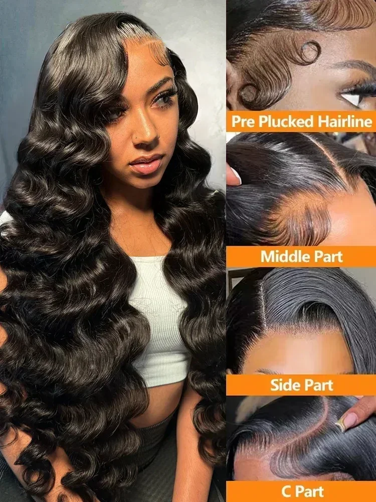 13x6 Body Wave Lace Frontal Human Hair Wig Wear Go HD Transparent 30 40 Inch 13x4 Lace Front Wigs 5x5 Closure Glueless Brazilian