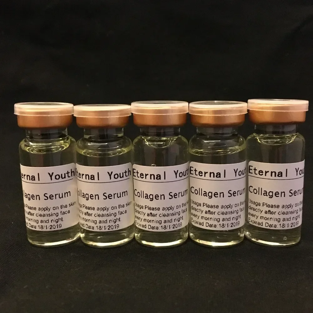 5x 10ml POWERFUL COLLAGEN GROWTH SERUM LIQUID FIRMING FACE LIFT ACTIVE PEPTIDES & EG F Essence