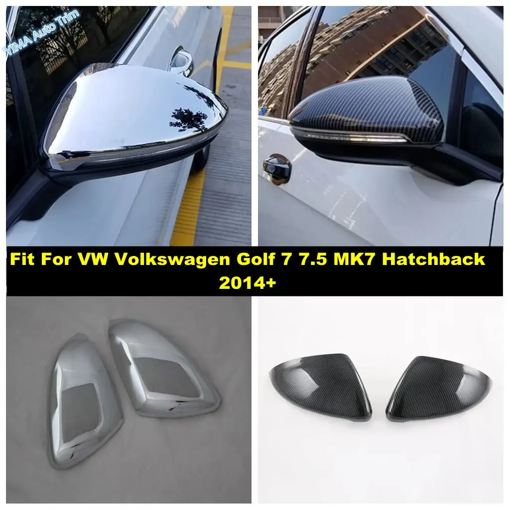 

Углеродное волокно/хром для VW Volkswagen Golf 7 7.5 MK7 Hatchback 2014-2019 Зеркало заднего вида Крышка корпуса Накладка Аксессуары из АБС-пластика