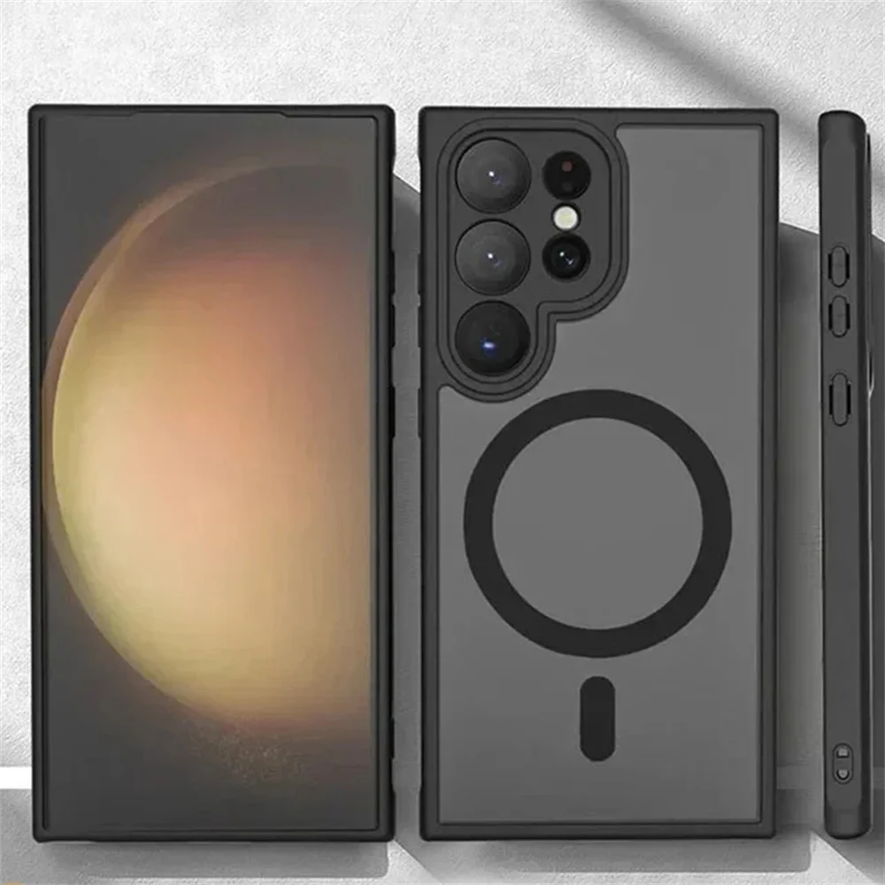 삼성 갤럭시 S25 S24 S23 S22 울트라 플러스 S20 S21 FE 무광 마그네틱 반투명 폰 케이스 맥세이프 무선 충전 커버