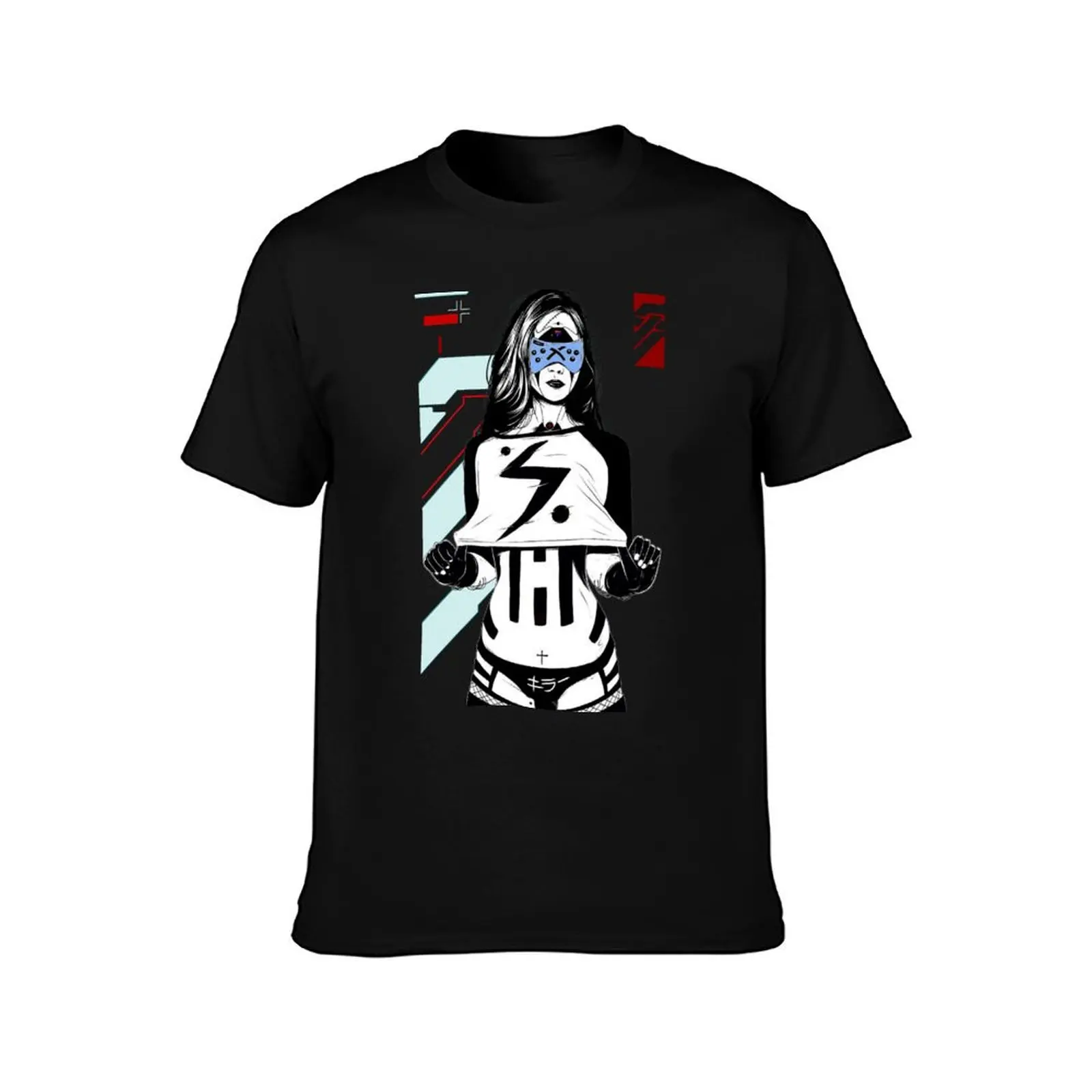 Cyberpunk Cyborg Girl Futuristic Style T-Shirt No Iron Casual Short Sleeve Top T-Shirt
