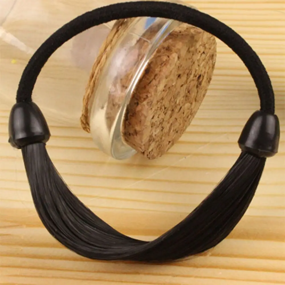 Ikat Rambut Elastis Wanita Model Kuncir Kuda Scrunchie Wig Sintetis Tali Rambut Kepang Aksesoris Rambut