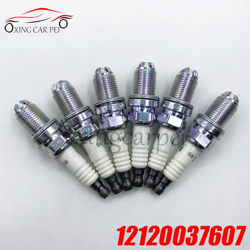 6pcs BkR6EQUP 12120037607 Iridium Spark Plug For BMW E39 E46 M54 M62 E38 E65 E34 E36 E46 Z3 320 528 BKR6EQUP 3199 Auto Part