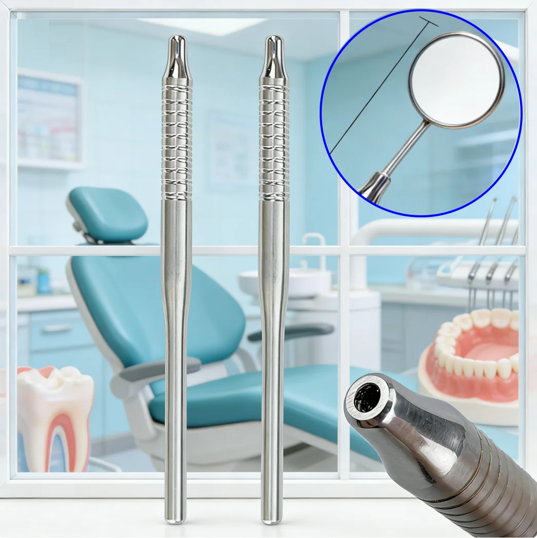 

Ручка для стоматологического зеркала - ручка-одонтоскоп из нержавеющей стали для отбеливания зубов, ухода за полостью рта и осмотра ротовой полости