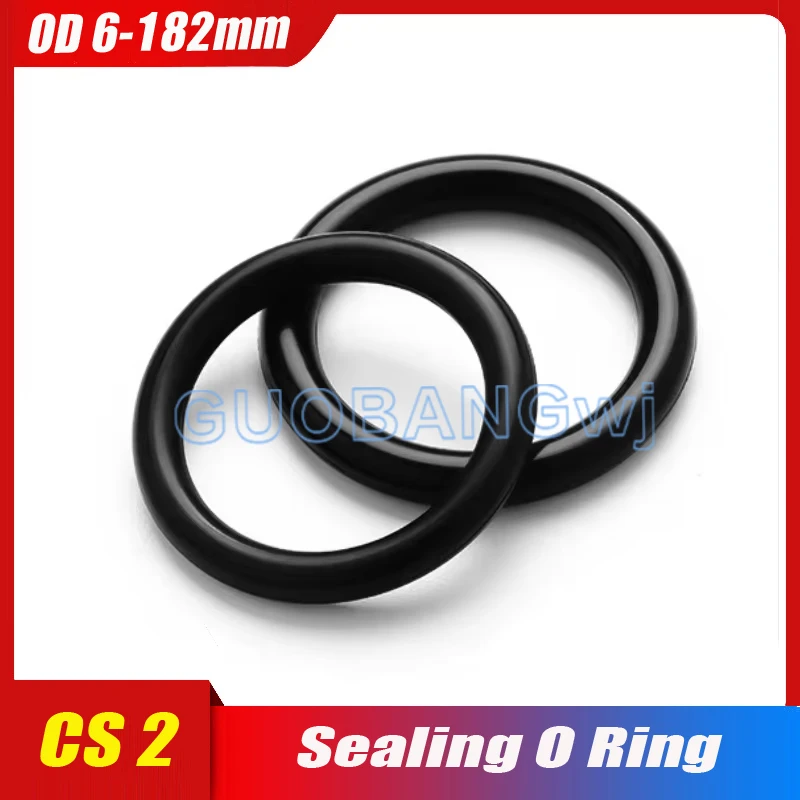 

10Pcs Black Rubber Ring NBR Sealing O Ring CS 2mm OD6/7/8/9/10-182mm Silicon High Pressure Repair Oil Resist Band Sealing Ring