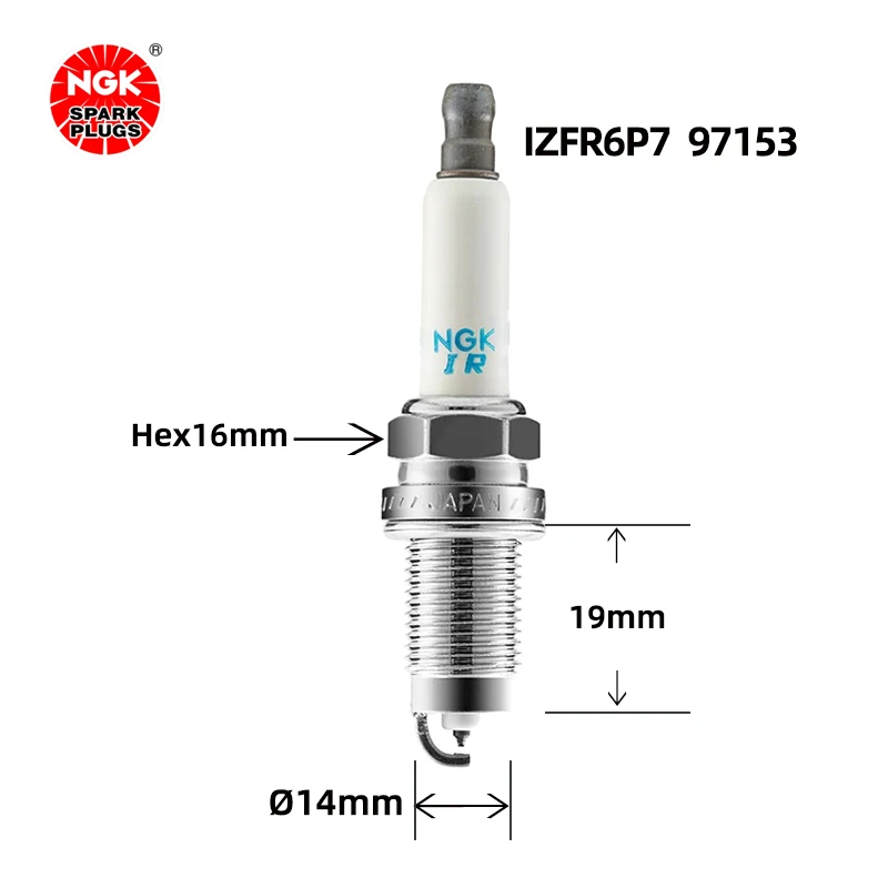 NGK Iridium Platinum Spark plug IZFR6P7 97153 is suitable for the Volkswagen Beetle Seat（4PCS)