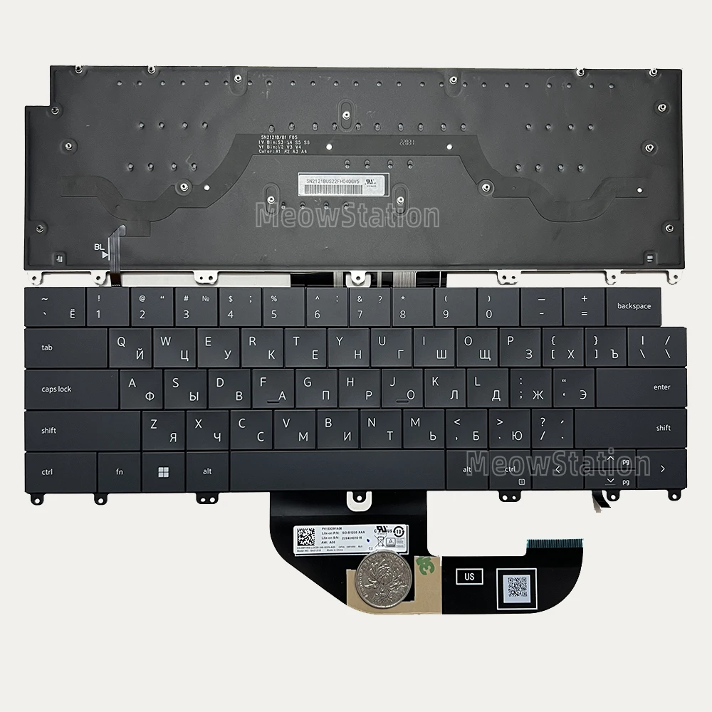 

Новая русская/американская клавиатура с подсветкой для Dell XPS 9320 P151G, XPS 13 Plus 9320,09FHR6 SN2121B 049NVP SG-B1200-XAA SG-B1200-XUA