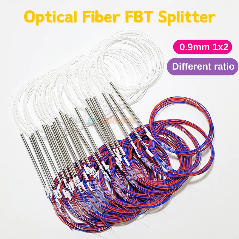 

10pcs 1x2 FBT splitter without connector Customized Ratio Splitter optic fiber 1/99 2/98 5/95 10/90 15/85 25/75 FTTH