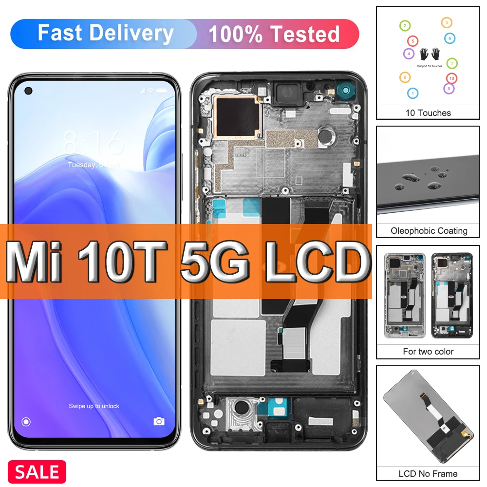 

For Mi 10T Screen For Redmi K30s LCD Display Touch Digitizer Assembly 6.67''For Xiaomi Mi10T 10T Pro Screen Replacement