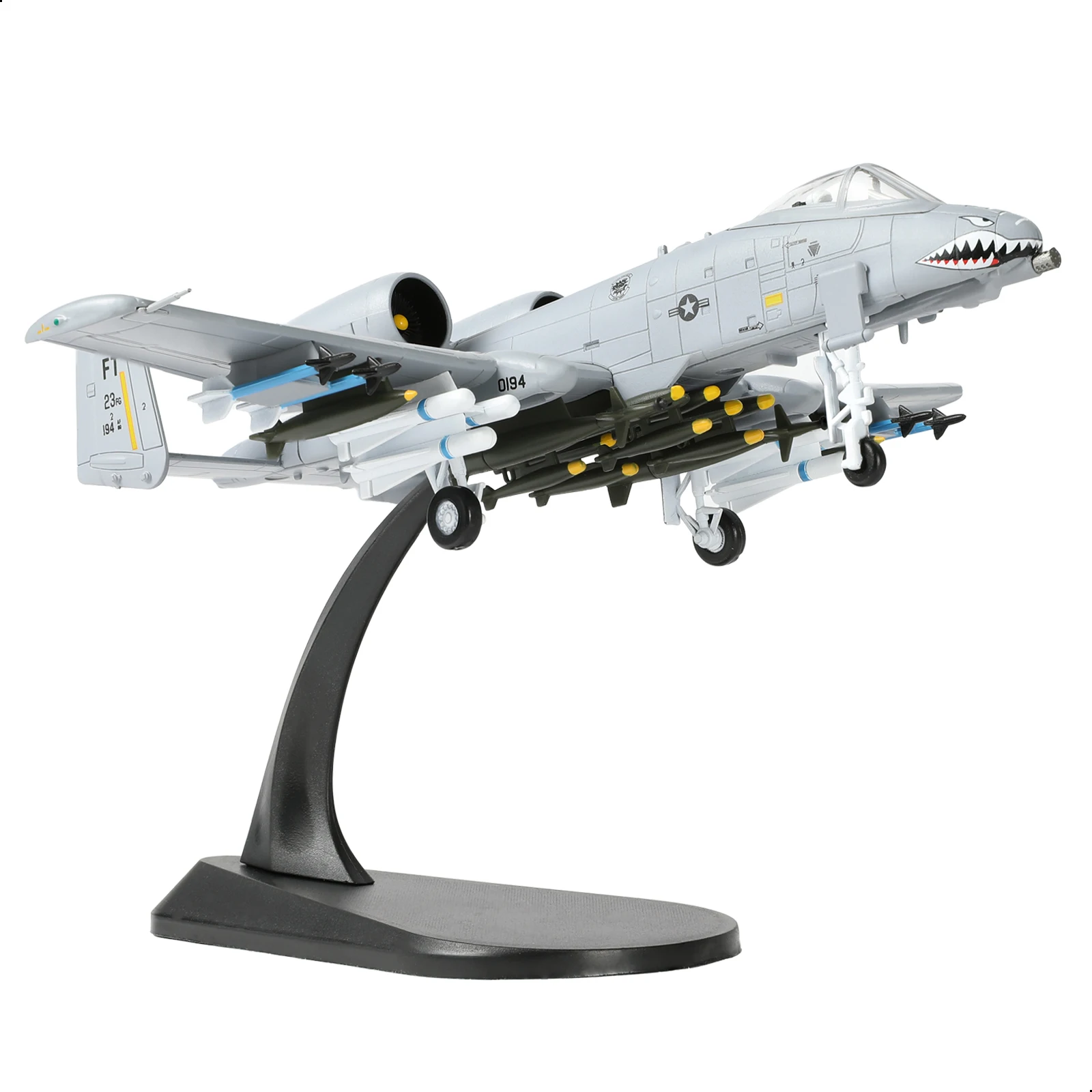 NUOTIE 1/100 A-10 Thunderbolt II (Warthog) VX-23 Pre-Built Diecast Metal Military Attack Aircraft Model for Display Collection