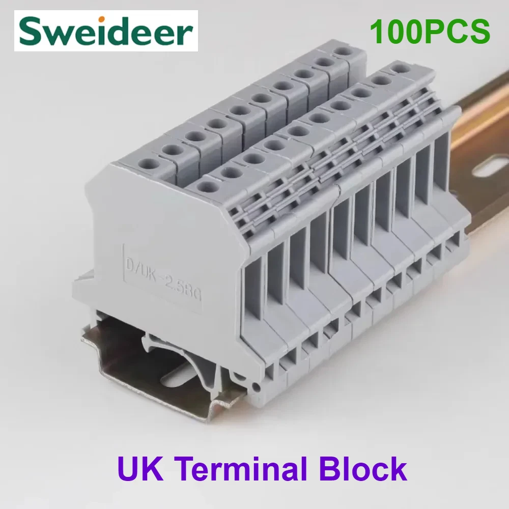 100PCS UK Fireproof Terminal Block Blocking Plate Partition Side Plate Sealing Plate D-UK2.5B UK3/10Terminal Block Accessories