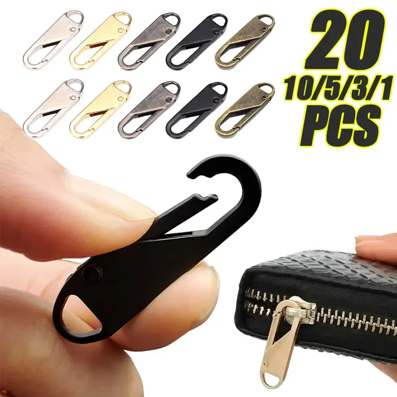 

20 Pcs Zipper Slider Puller Instant Zipper Repair Bag Replacement Bad Buckle Travel Bag Suitcase Zipper Head DIY Sewing Craft