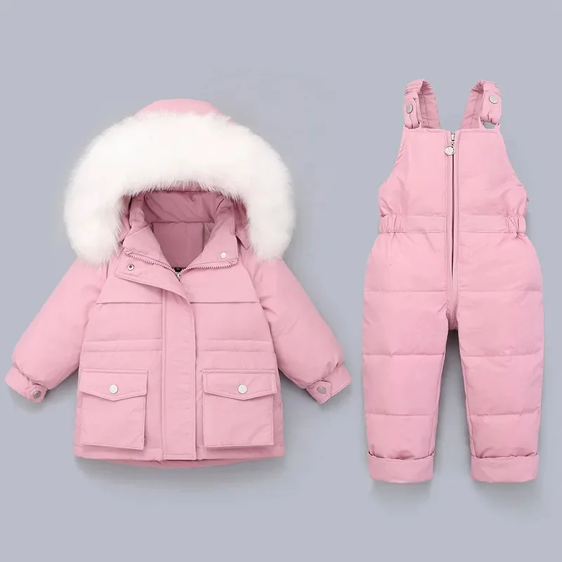 Baby boys winter down jacket for toddler girl clothes jumpsuit children clothing set Thicken Warm Infant snowsuit kids 0-4 Years