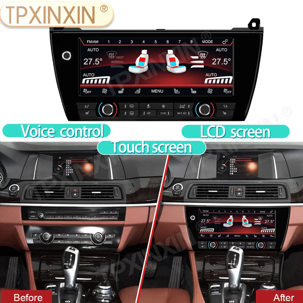 Air Conditioning Climate Board For BMW 5 Series F10 F11 5GT F07 F18 M5 2011-2017 LCD Control Screen Touch Voice Control climate