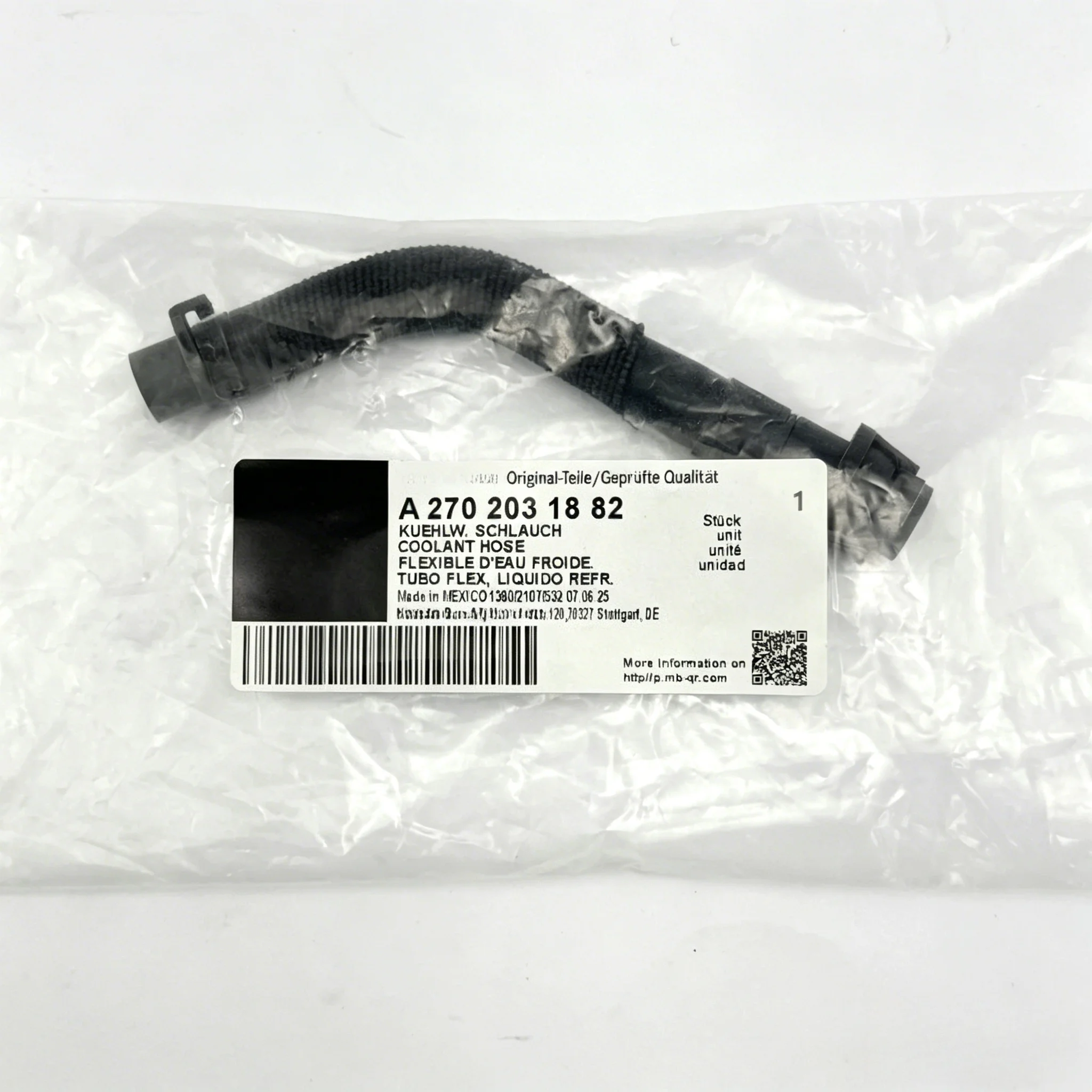 

A2702031882 Coolant Hose Engine Cooling Rubber Pipe High Quality OE Replacement Auto Spare Parts