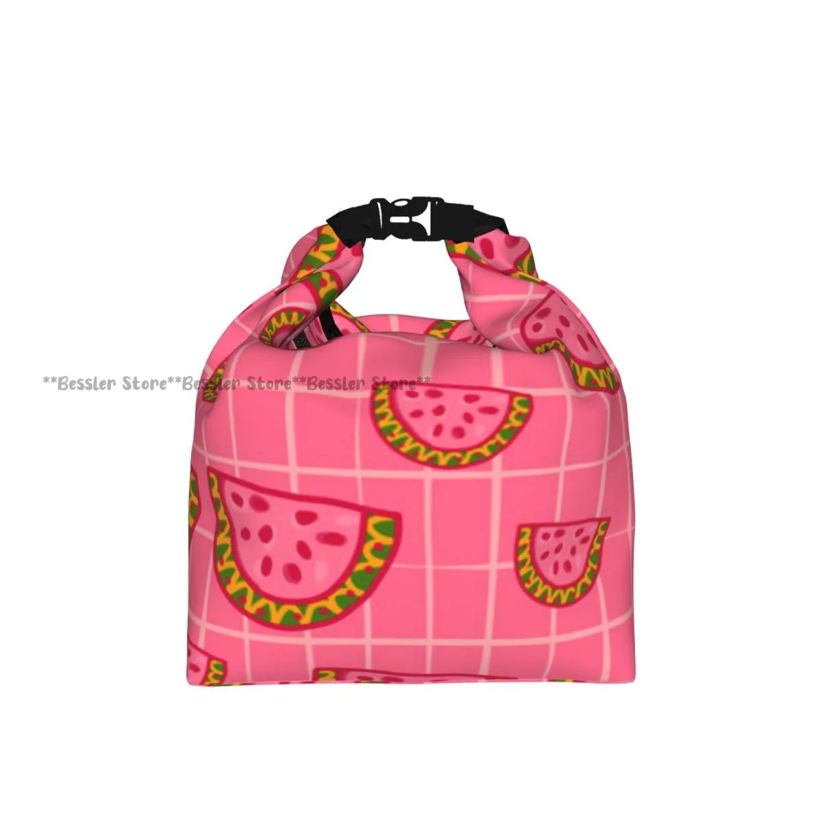 Roll Top Insulated Bento Lunch BagWatermelon Slices Cute Fruit Thermal Meal Bag Lunch Container Tote