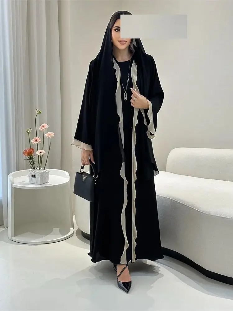 

Ramadan Eid Mubarak Abaya Damen Dubai Luxury Islam Women Open Black Muslim Modest Kimono Clothing Kebaya Kaftan Robe Femme