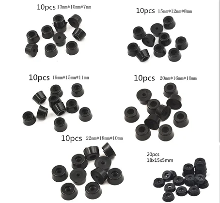 

10pcs/20pcs Black Rubber Pads Tile Floor Protectors Rubber Non-slip Table Chair Furniture Feet Leg Pads