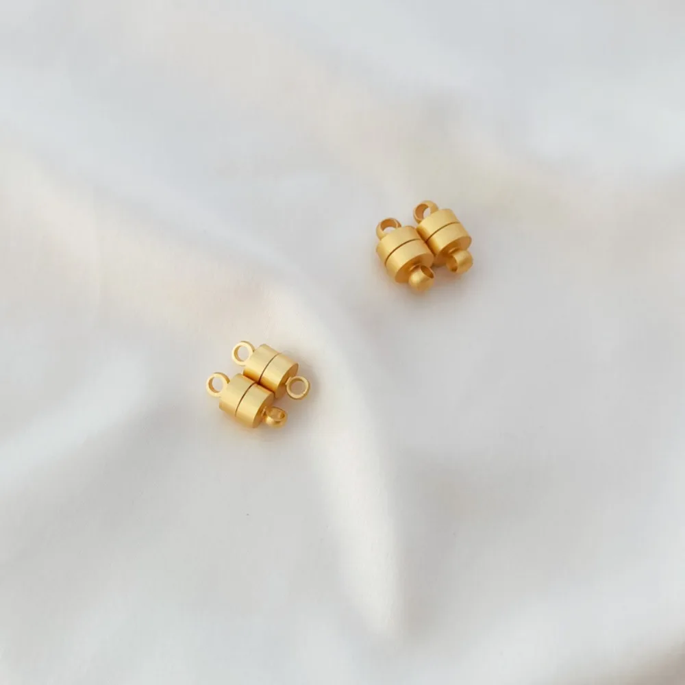 

18-каратное позолоченное матовое золото в форме бочонка, магнитная пряжка, соединительная пряжка, браслет, ожерелье, торцевая пряжка, аксессуар «сделай сам»