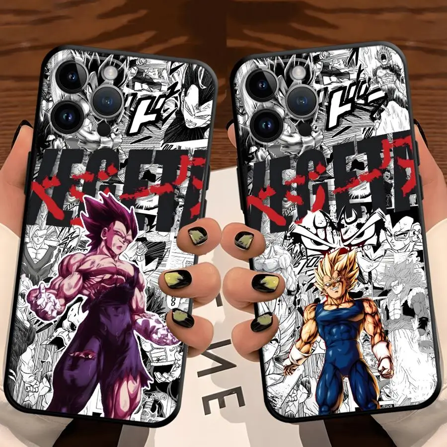 Dragon Ball Comic Vegeta Case for iPhone XR XS Max 7 8 13 12 11 17 Pro Max 15 16 14 Plus 17Air Black Soft Phone Cover