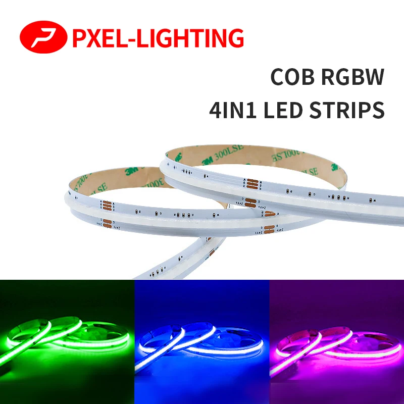 

RGBW COB LED Strip 24V 784 840 LEDs/m Flexible High Bright Dotless Colorful FOB LED Tape Light Bar for Indoor Room Decor