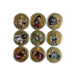 Anime One Piece Gold Coins Monkey D. Luffy Sanji Usopp Franky Game Collection Rare Cards Children's Toys Boys Birthday Gifts