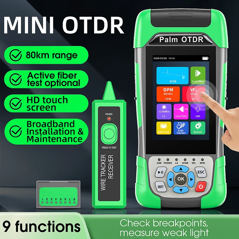 COMPTYCO KP500 OTDR Touch Screen Multifunctional Optical Time Domain Reflectometer Fiber Optic Cable Tester Built-in VFL OPM