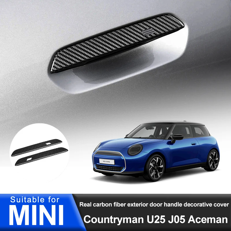

Для MINI Countryman U25 J05 Aceman 2024 2025 автомобильная внешняя дверная ручка из настоящего углеродного волокна декоративная крышка защитная наклейка
