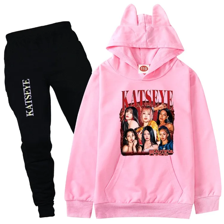 KATSEYE Kpop Kleidung Kinder Frühling Herbst Hoodie Hosen 2-teiliges Set Baby Mädchen Outfits Teenager Junge Pullover Trainingsanzug Kinder-Sets – Detail 19