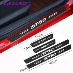 4pcs Carbon Fiber Car Door Sill Sticker For Mazda BT50 BT-50 Auto threshold Decoration