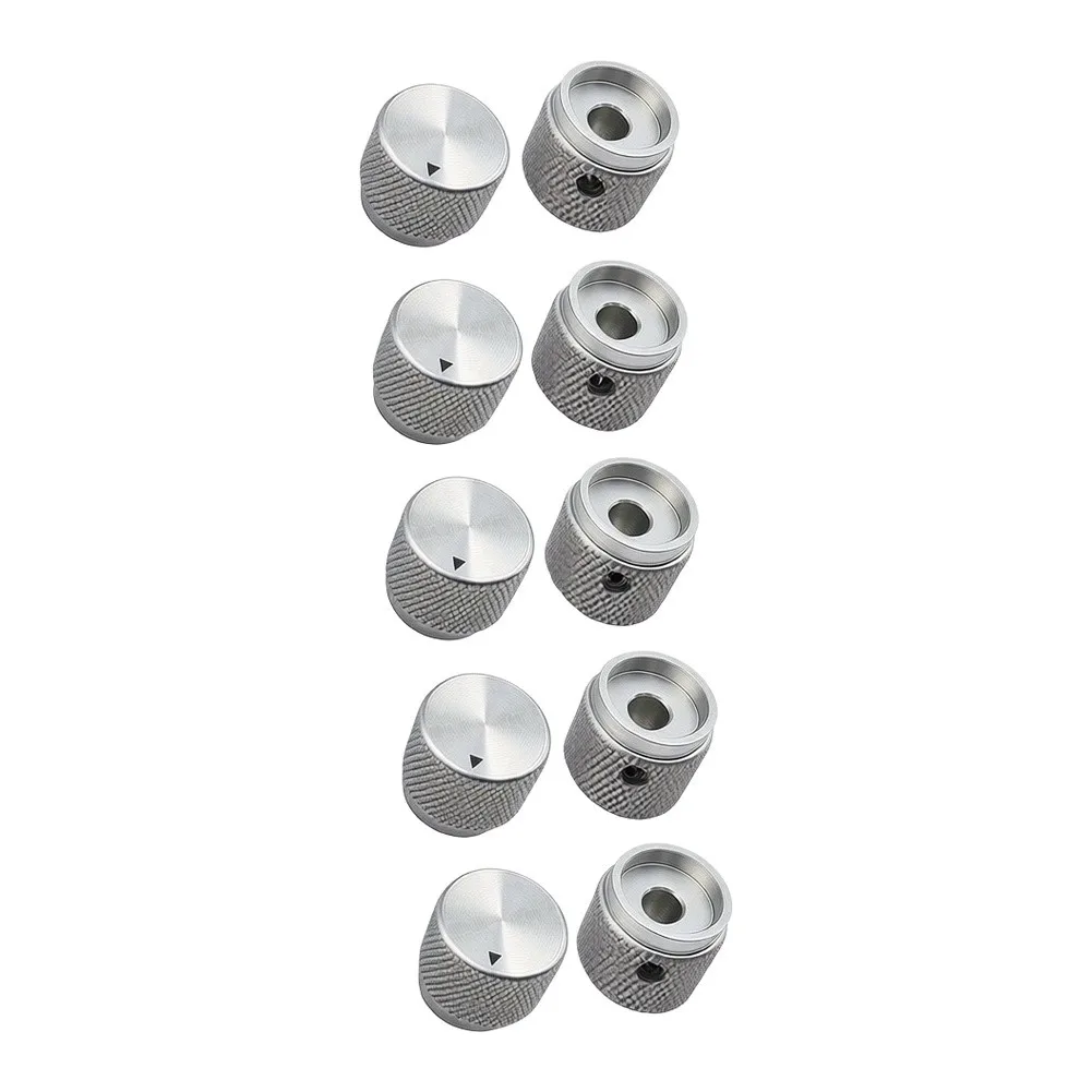 5 Pack Aluminum Knobs for 6mm Diameter Potentiometer Shafts Electronic Equipment Adjustment Interface Component