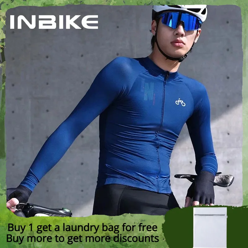 INBIKE Man Cycling Jersey Breathable Long Sleeved Quick Drying Bicycle Clothing High Elasticity Jersey For Men With Rear Pocket