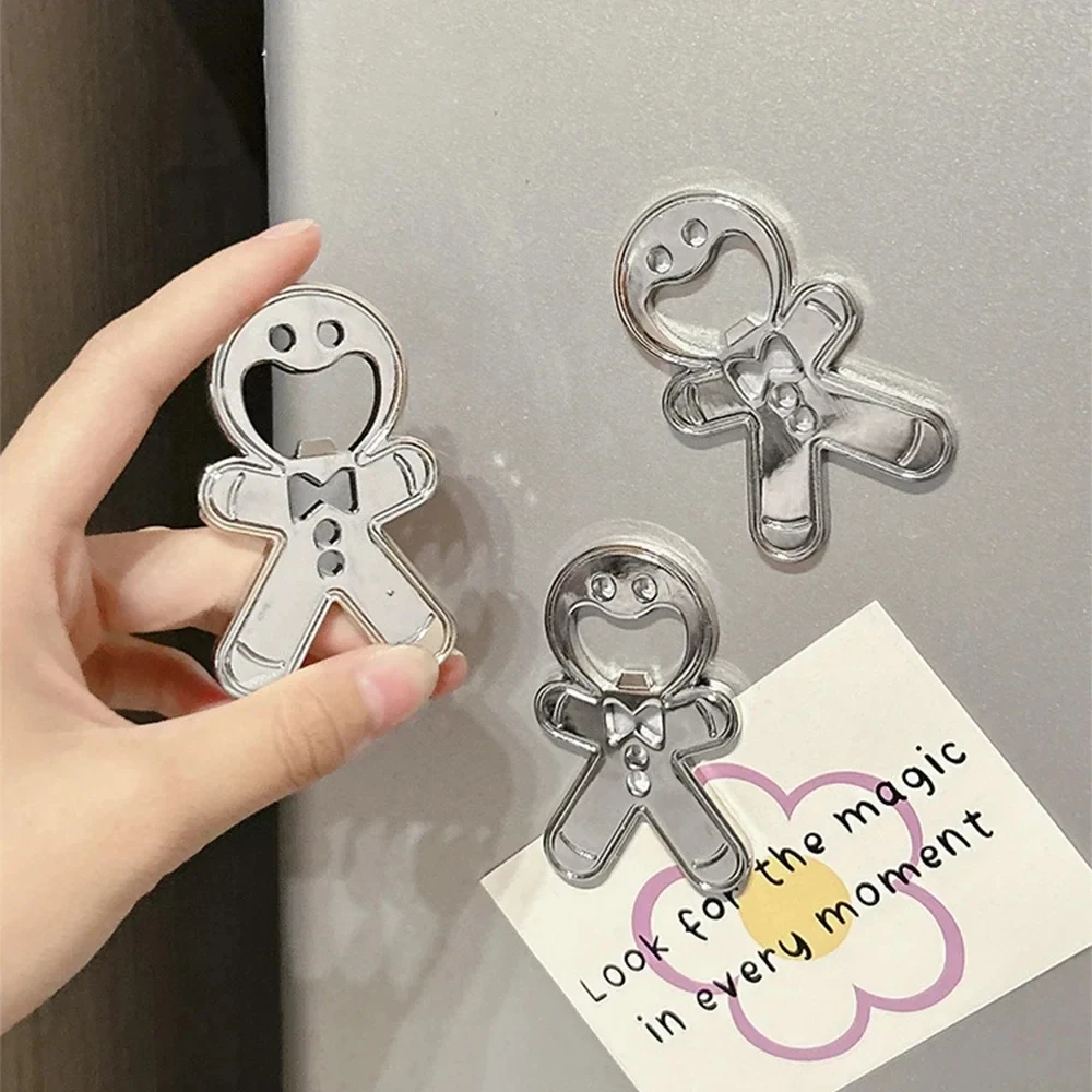 Christmas Gingerbread Man Stainless Steel Magnetic Bottle Opener Fridge Soda Glass Cap Remover Kitchen Metal Beer Bar Tool