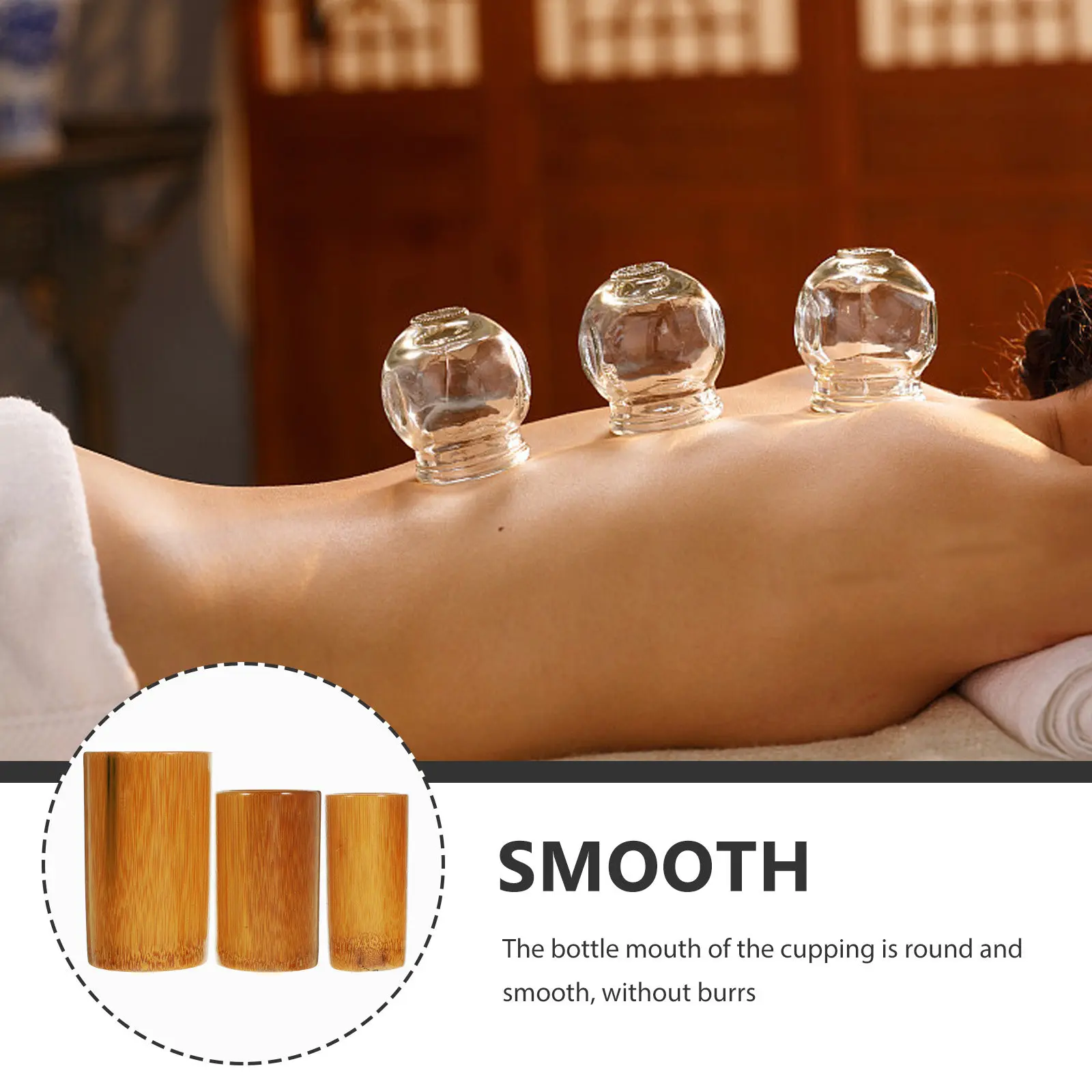

1Set Bamboo Cupping Can Reusable Professional Therapy Cups for Body Massage Home Salon Use Bamboo Jar Cupping Therapy Tool