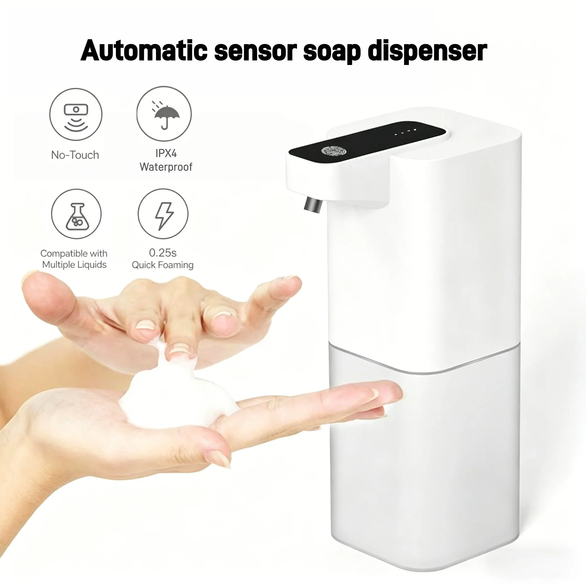 Automatic Electric Foam Soap Dispenser Touchless Sensor Hand Sanitizer Dispenser Infrared Induction for Home Bathroom Kitchen