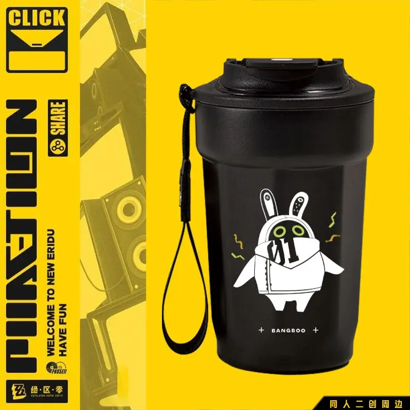 2025 Anime Zenless Zone Zero 게임 Cos Bangboo Zhu Yuan Billy The Kid 유니섹스 단순 휴대용 스테인레스 스틸 보온병 컵 선물